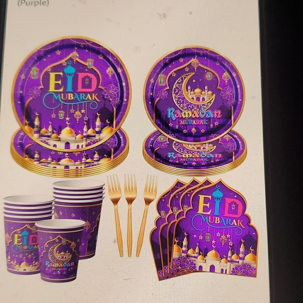 100pcs Ramadan Eid Mubarak Tablewre   Eid Al Adha  New